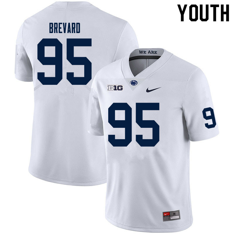 NCAA Nike Youth Penn State Nittany Lions Cole Brevard #95 College Football Authentic White Stitched Jersey YKC8398XJ